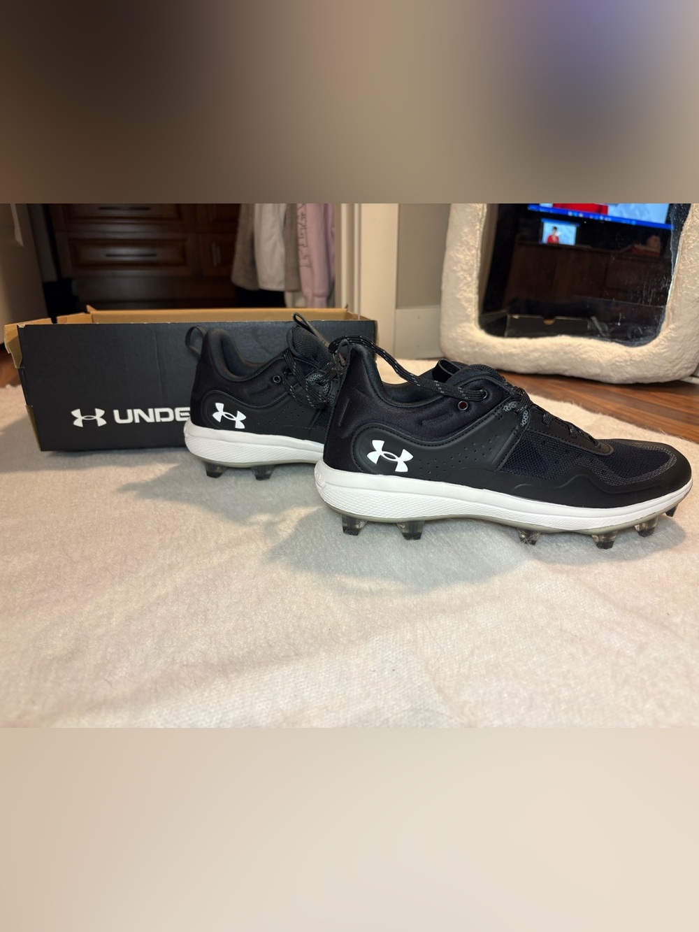 Under Armour Black and White Baseball Cleats